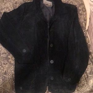 Medium black suede blazer-type jacket